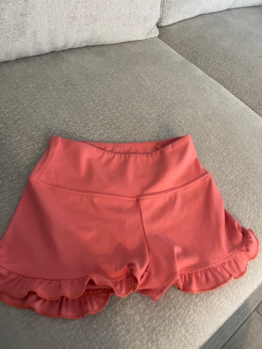 Girls Coral Ruffle Hem Active Shorts